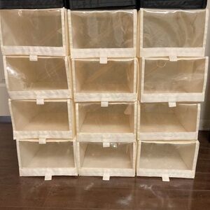 12 Packs IKEA SKUBB Shoe Box Organizer Storage Foldable Off White 8¾x13½x6¼ "